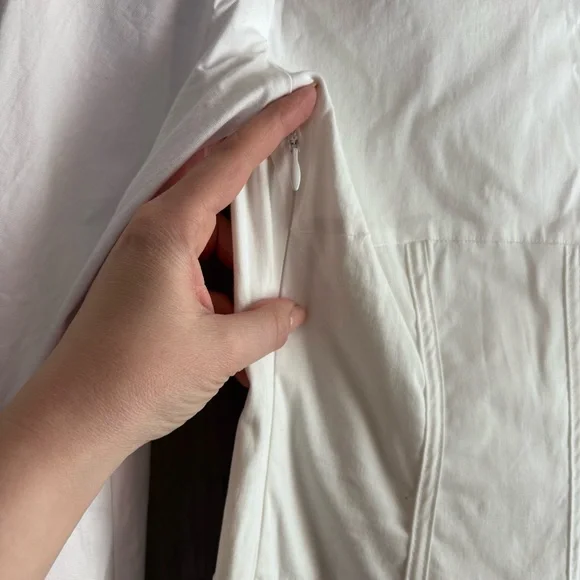 STAUD White Swell Dress Midi bustier corset Dress flowy cotton blend M - Picture 13 of 13